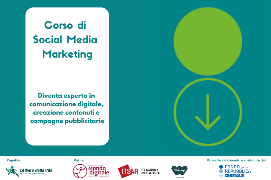 Corso di social media su sfondo verde