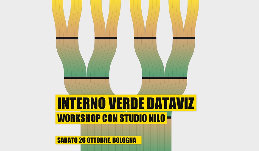 interno verde dataviz woekshop con studio nilo sabato 26 ottobre; i sottofondo un albero stilizzato