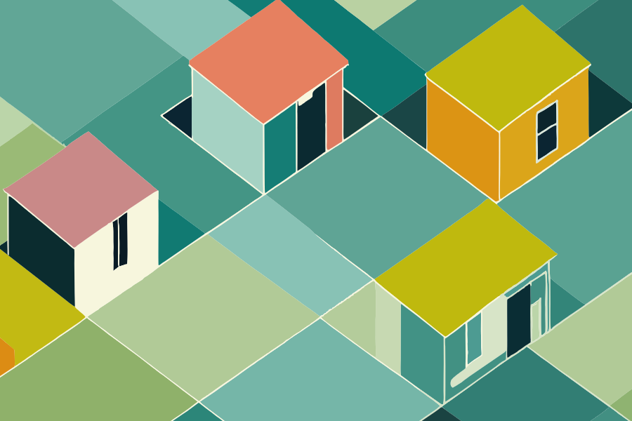 grafica case colorate stilizzate