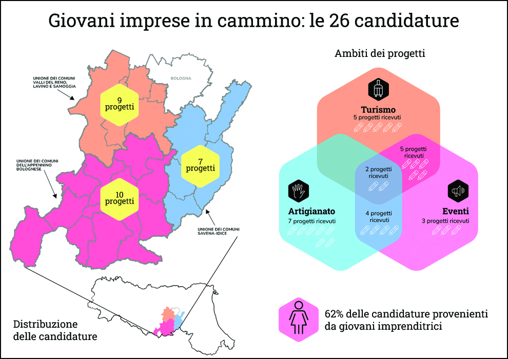 Infografica candidature giovani imprese in cammino