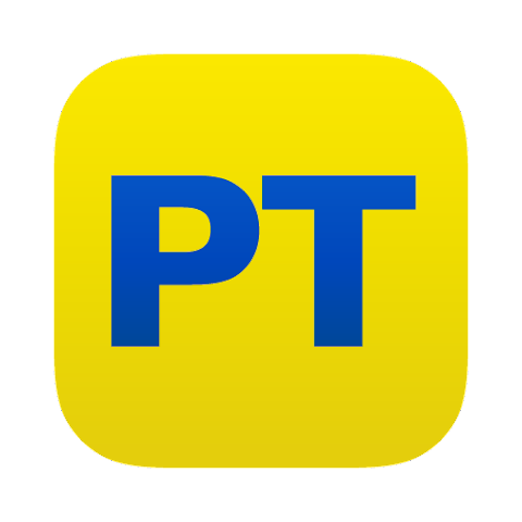 icona app poste italiane sfondo giallo scritta blu