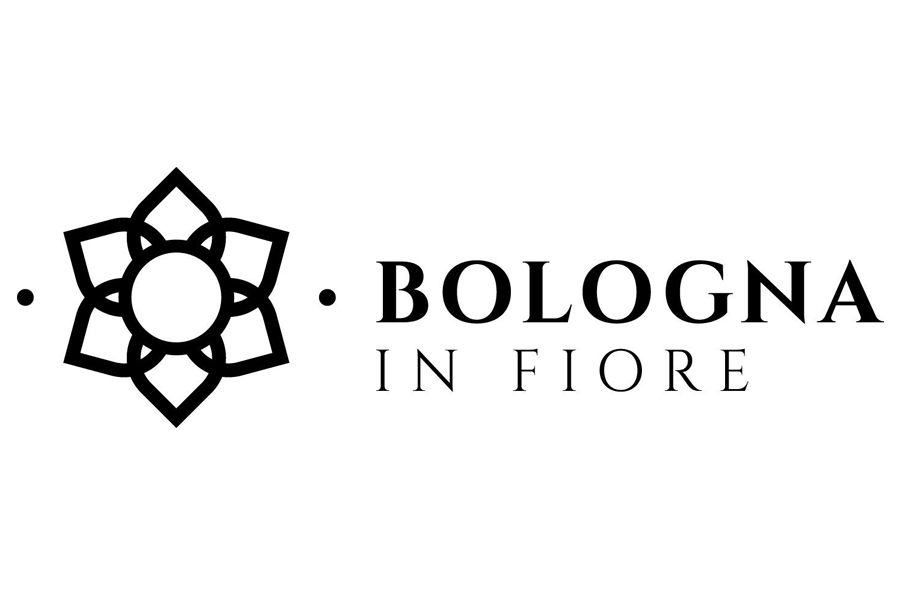 bologna in fiore logo e scritta in bianco e nero