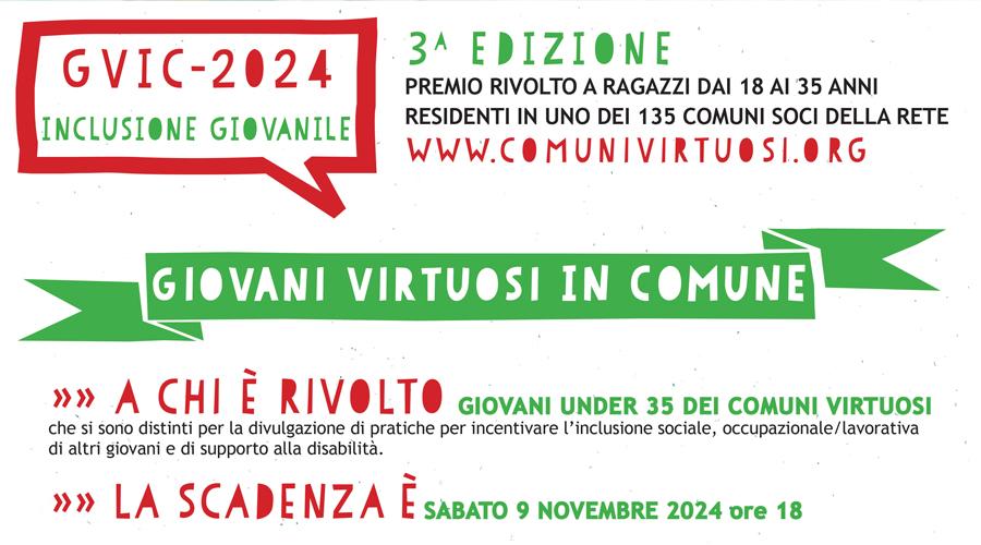 Locandina della terza edizione del bando Giovani Virtuosi per l'inclusione giovanile.