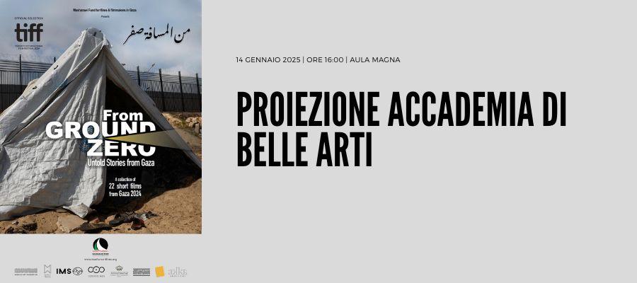 proiezione accademia di belle arti, sfondo grigio