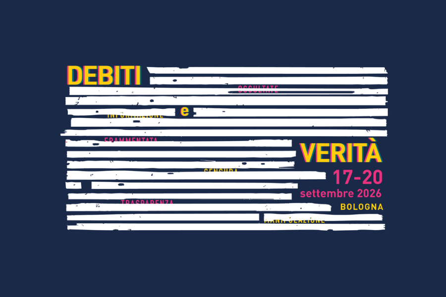 locandina con scritto debiti e verità 17-20 settembre 2026