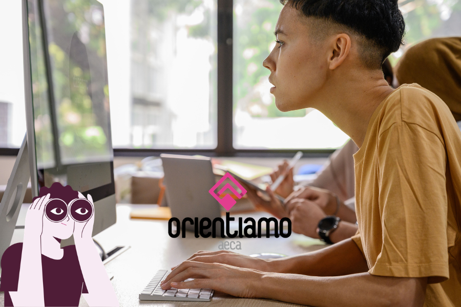 giovane al computer