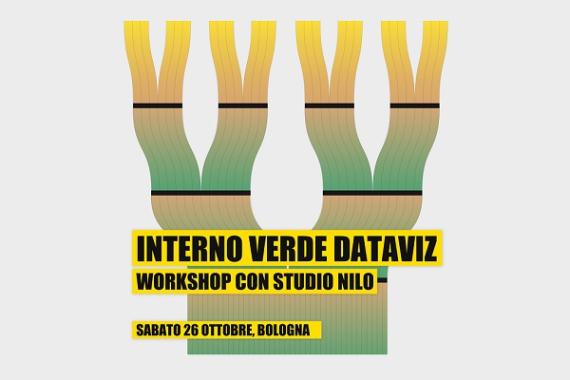 interno verde dataviz woekshop con studio nilo sabato 26 ottobre; i sottofondo un albero stilizzato