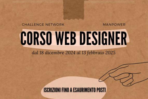 corso web designer, dal 18 dicembre fino al 13 febbraio 2025. Iscrizioni fino a esaurimento posti