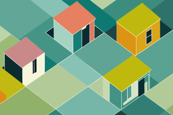grafica case colorate stilizzate